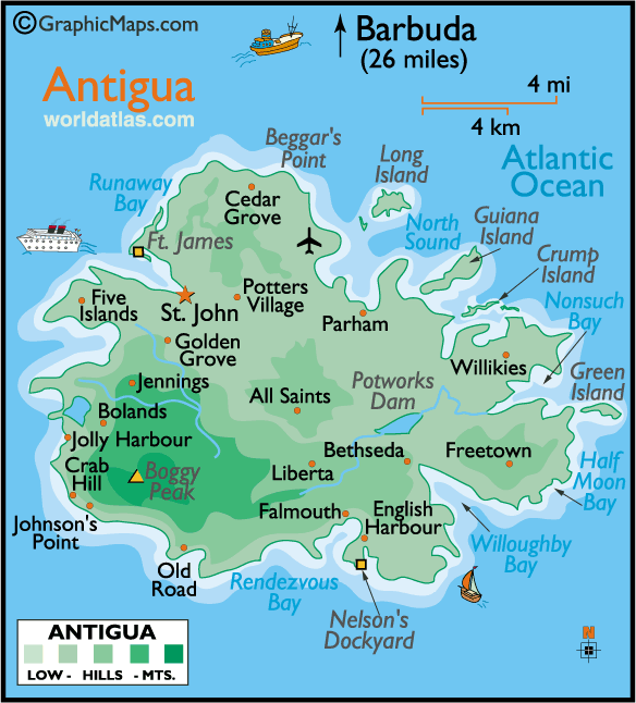 Map of Antigua and Barbuda